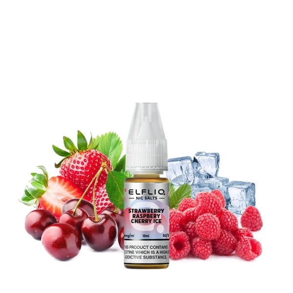 Strawberry Raspberry Cherry Ice Nic Salt 10ml - Elfliq by Elfbar