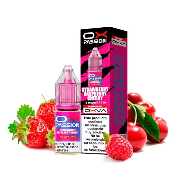 Oxva Ox Passion Salts Strawberry Raspberry Cherry Nicotine Salt 10ml - Image 2